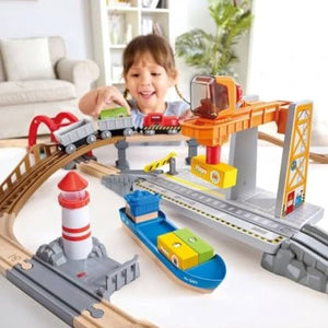Hape Sea & Rail Cargo Transport Set