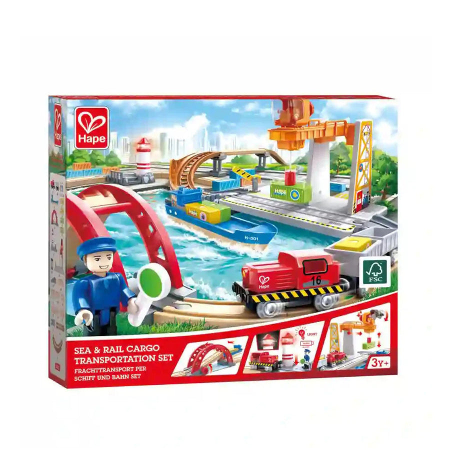 Hape Sea & Rail Cargo Transport Set