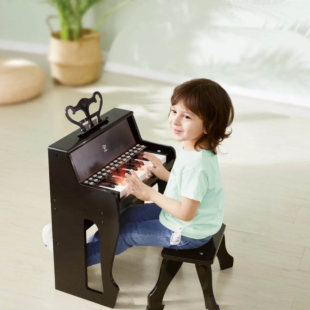 Hape Learn With Light Piano with Stool 25 keys Black