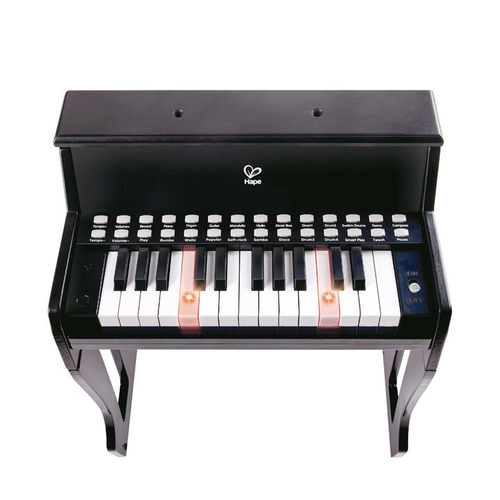 Hape Learn With Light Piano with Stool 25 keys Black
