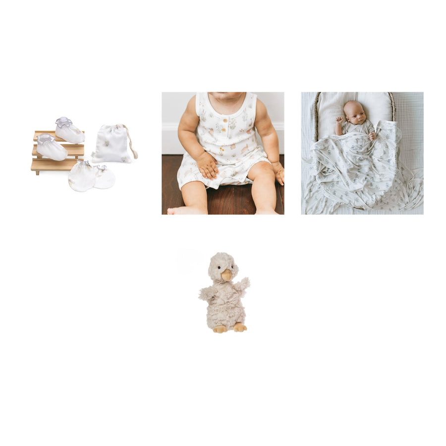 The Newborn Welcome Gift Luxe — all four pieces