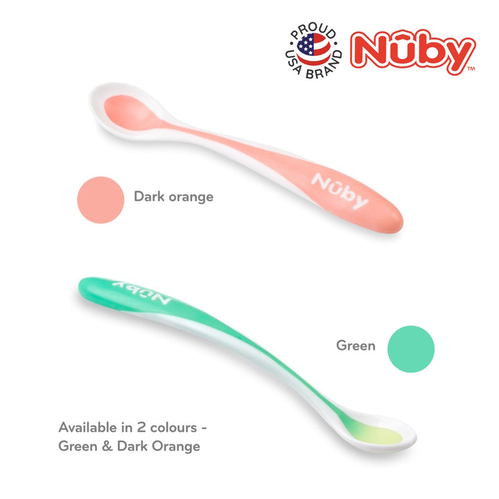 Nuby 2Pk Heat Sensetive White Tip Soft Edge Spoons