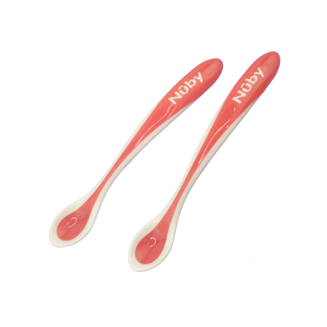 Nuby 2Pk Heat Sensetive White Tip Soft Edge Spoons