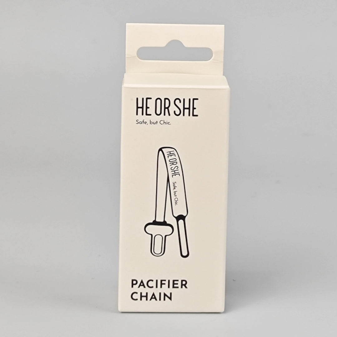 HE OR SHE Silicone Pacifier Chain