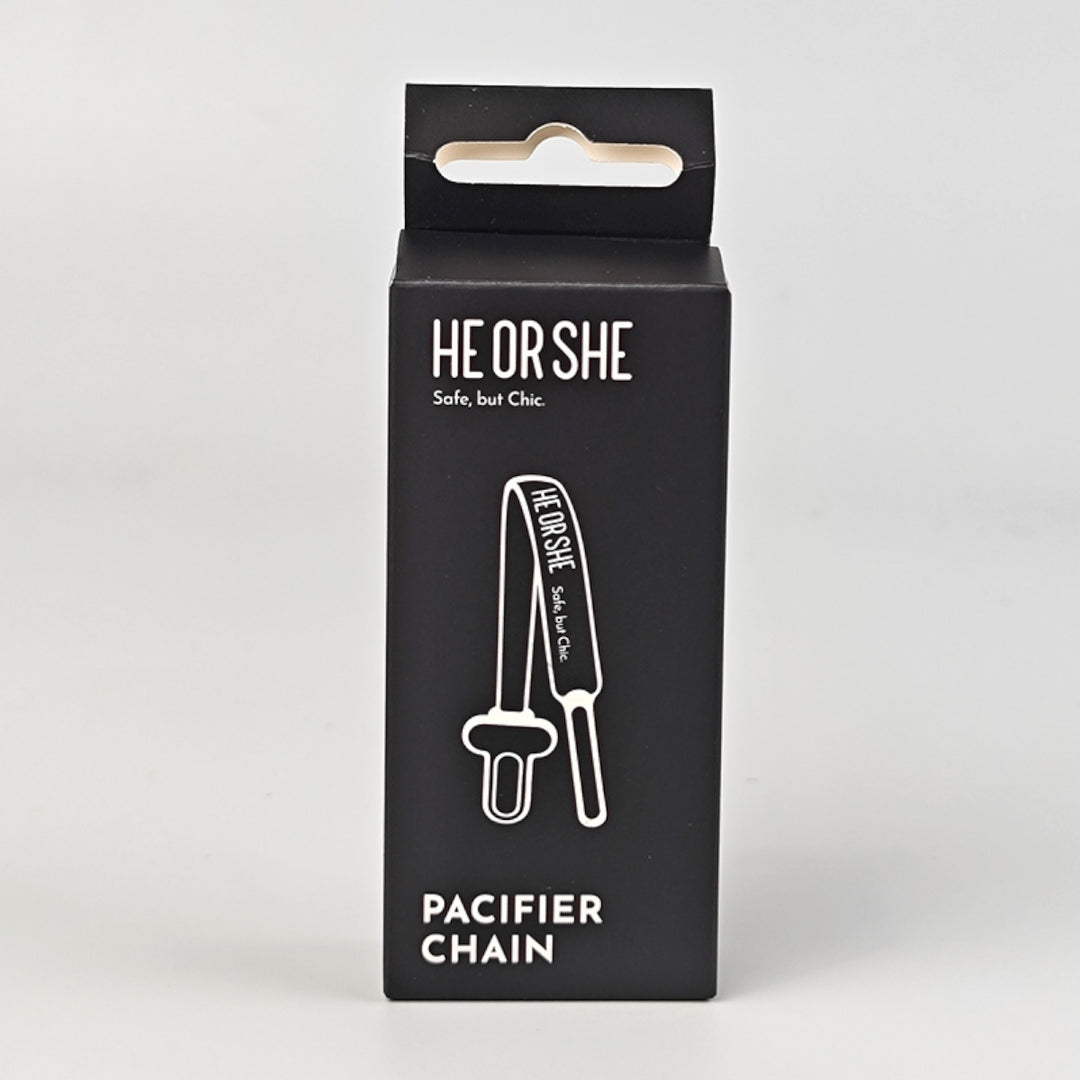HE OR SHE Silicone Pacifier Chain