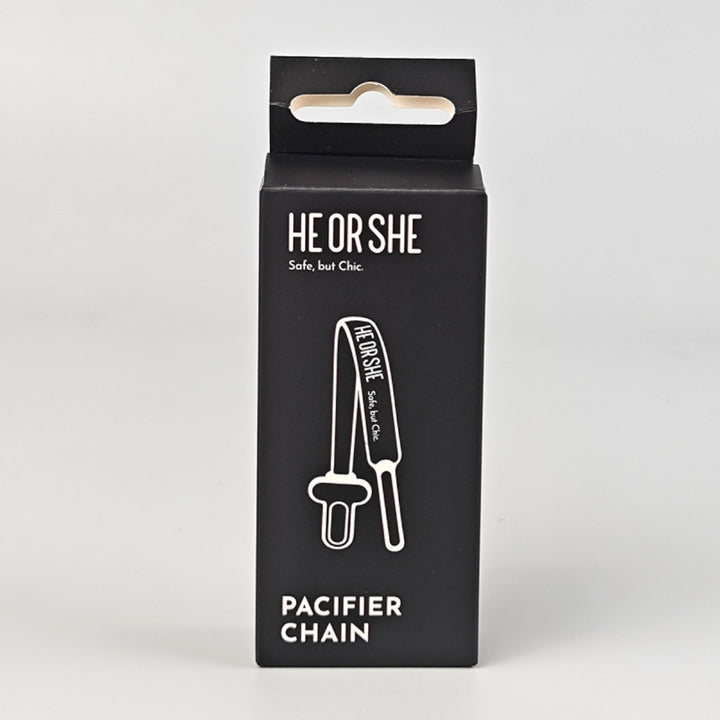 HE OR SHE Silicone Pacifier Chain