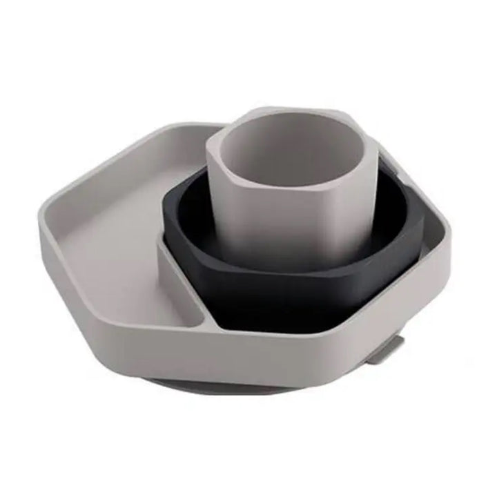 HE OR SHE Toddler Feeding Set- Grey/Black