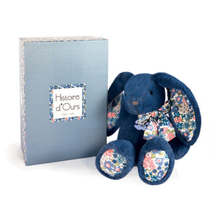 Histoire d'Ours Copains Calins blue rabbit with gift box