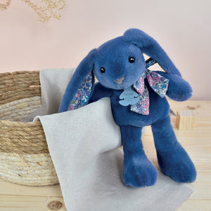 Histoire d'Ours Copains Calins blue rabbit floral print detail