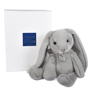 Histoire d'Ours Preppy Chic pearl grey rabbit with gift box