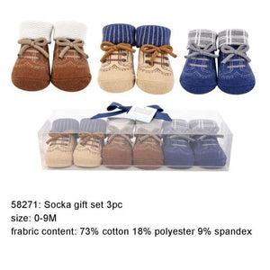 Hudson Baby Socks Gift Set- Brown Laces - image 2 - Happikiddo.com