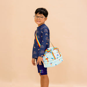 Kids Thermal Lunch Bag in Ice Cream Print with Rainbow Strap