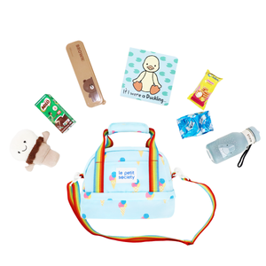 Kids Thermal Lunch Bag in Ice Cream Print with Rainbow Strap