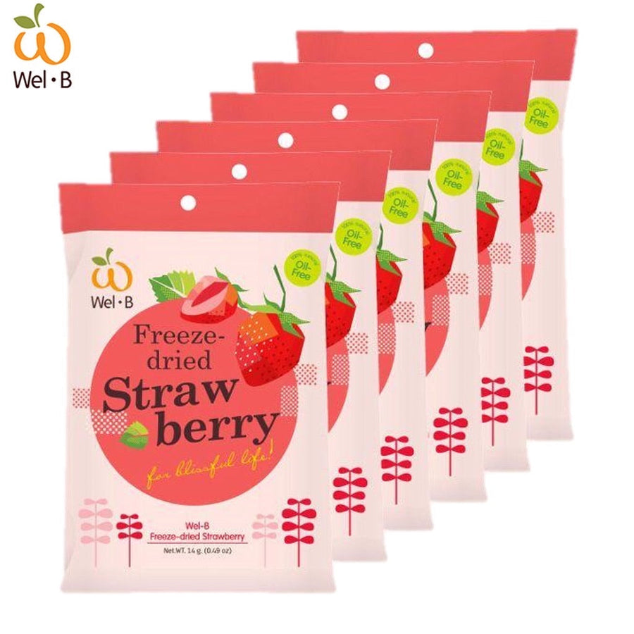Wel-B freeze-dried strawberry, six packs