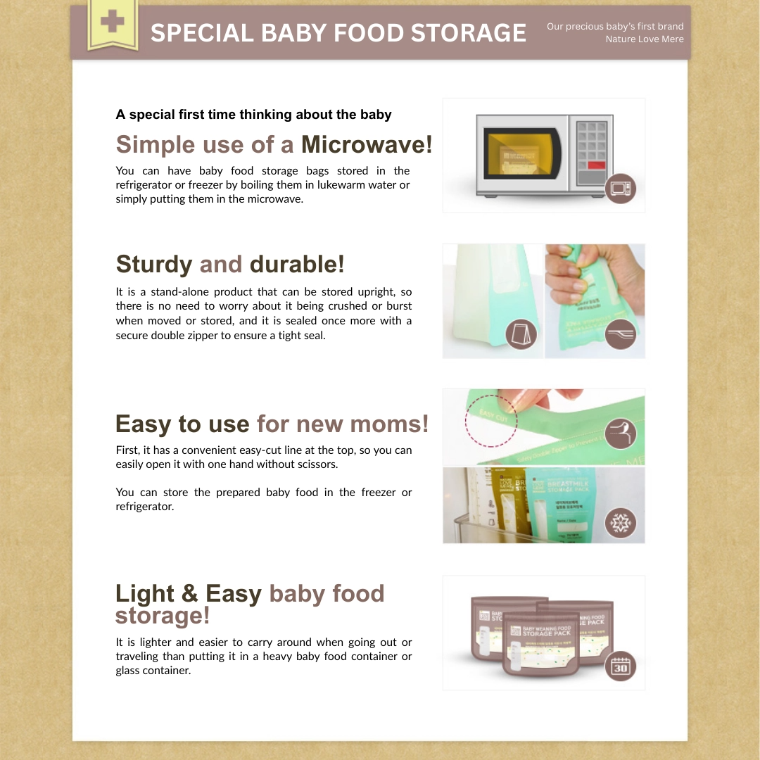 Nature Love Mere Weaning Food Storage Pack 200ml (30pcs)