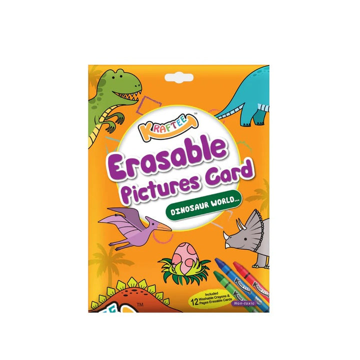 Kraftee Erasable Picture Cards with 12ct washable crayons