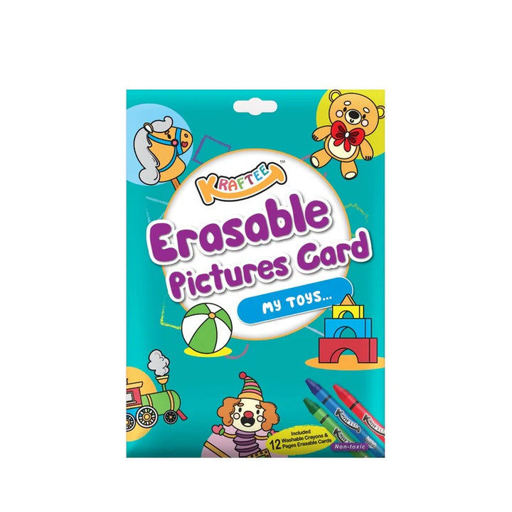 Kraftee Erasable Picture Cards with 12ct washable crayons