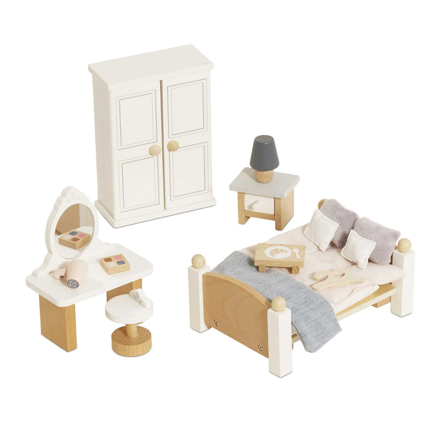 Le Toy Van Wooden Dolls House Bedroom - 19 Piece