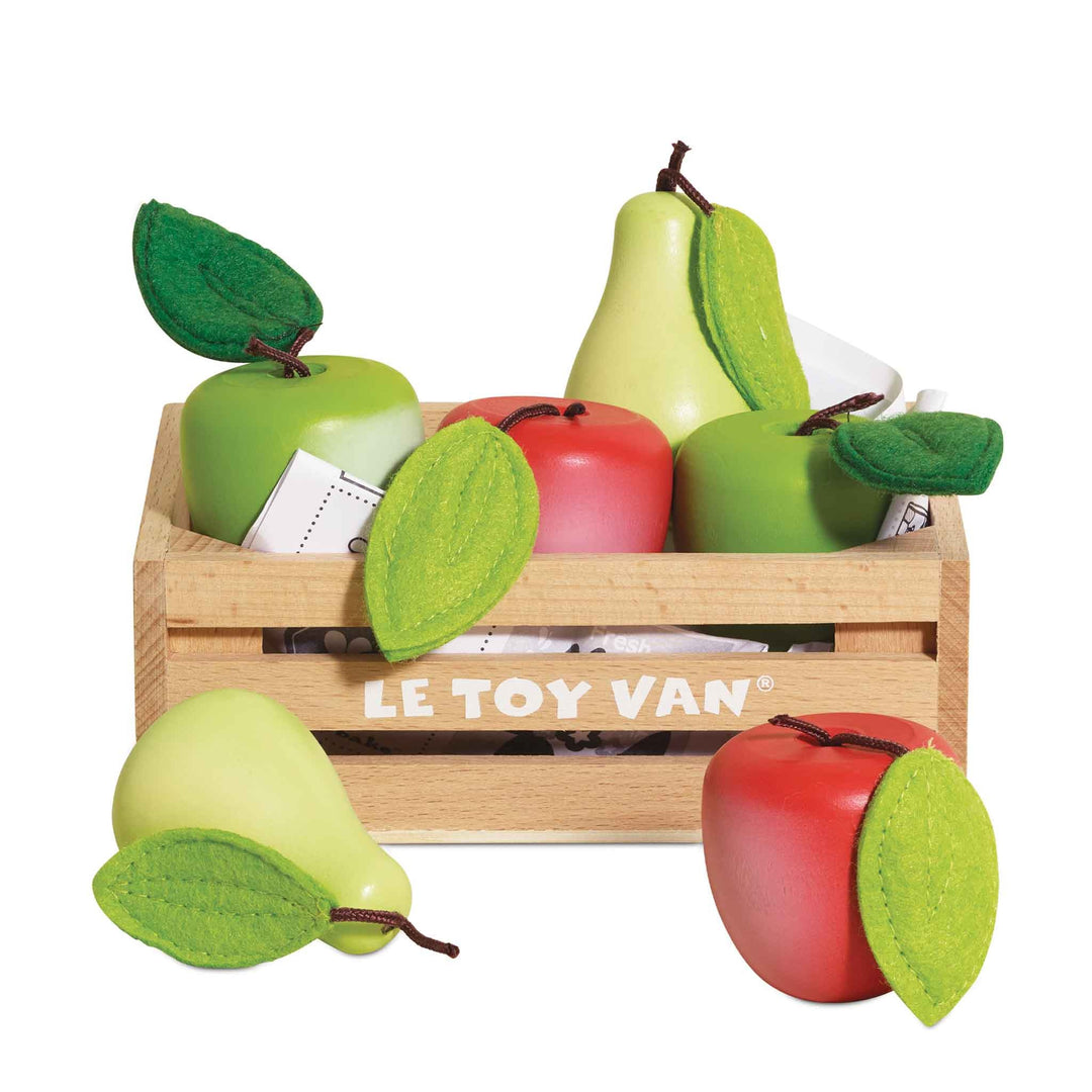 Le Toy Van Orchard Fruits Wooden Market Crate - 7 Piece