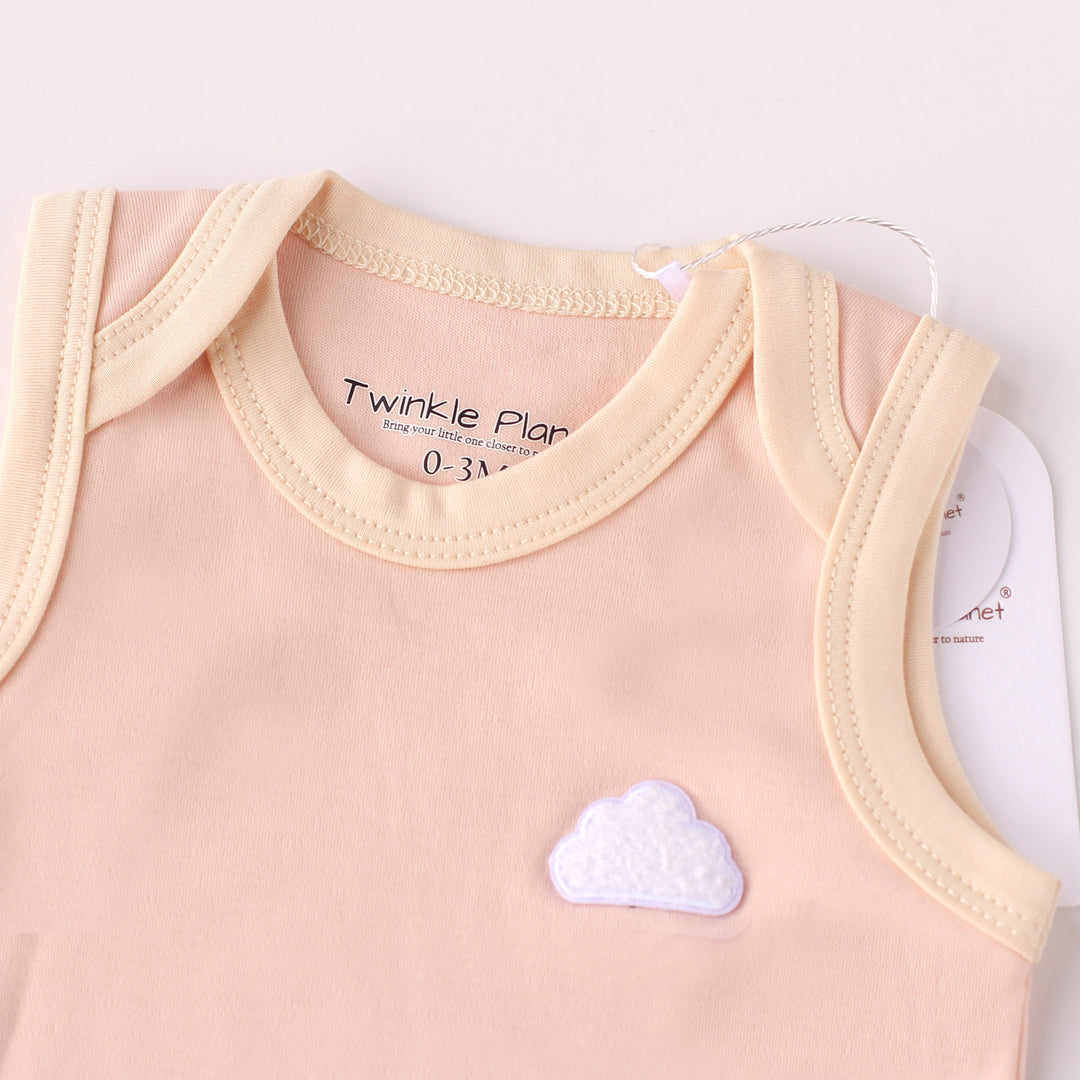 Twinkle Planet Organic Cotton Cloud Touch Sleeveless Bodysuit - Peach Pink