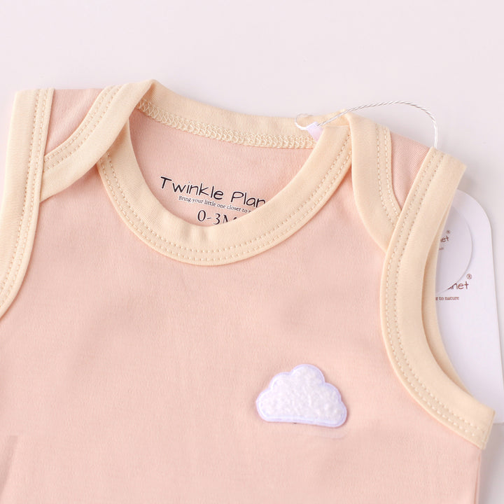 Twinkle Planet Organic Cotton Cloud Touch Sleeveless Bodysuit - Peach Pink