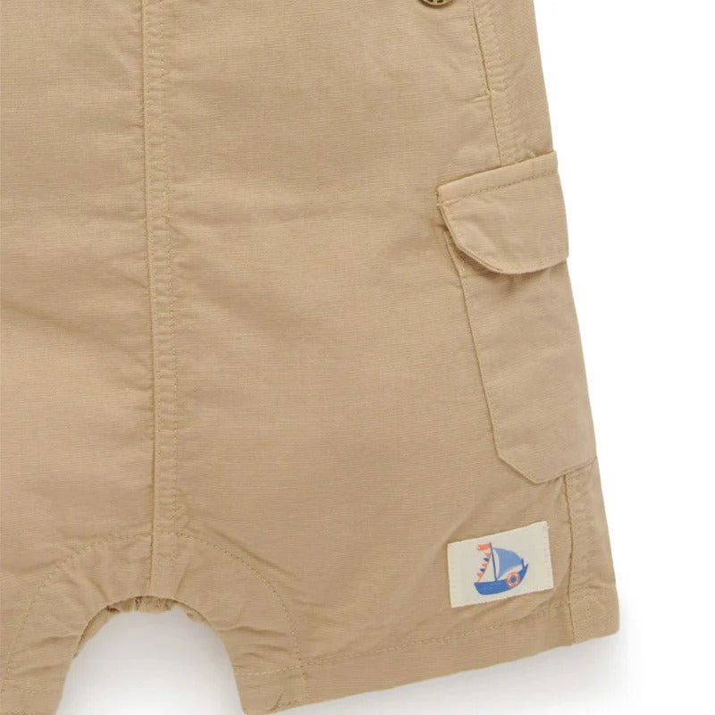 Purebaby Overall Set Driftwood - Linen Blend Organic