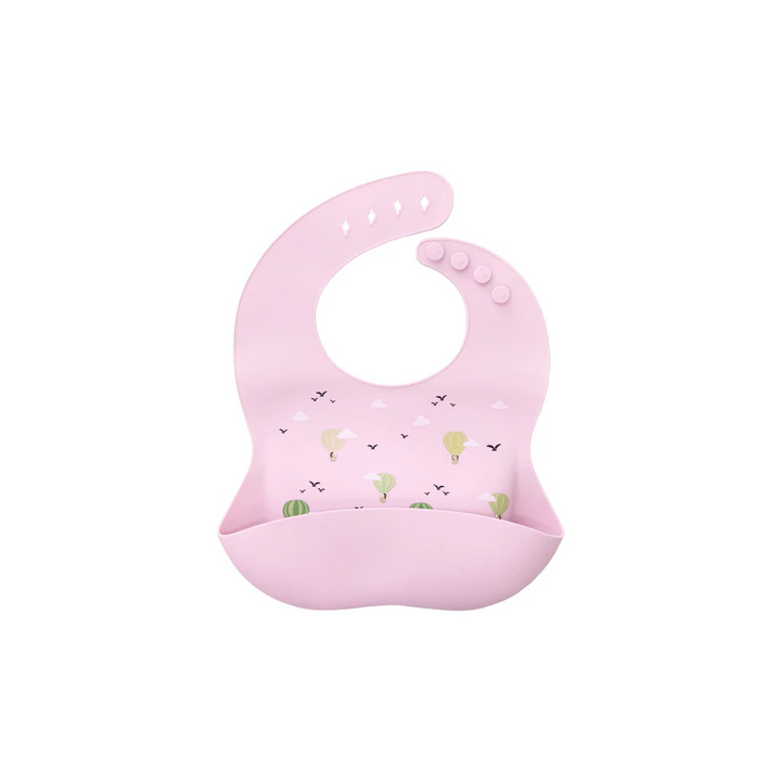 Little Rei Bib - Hot Air Balloons - Lilac
