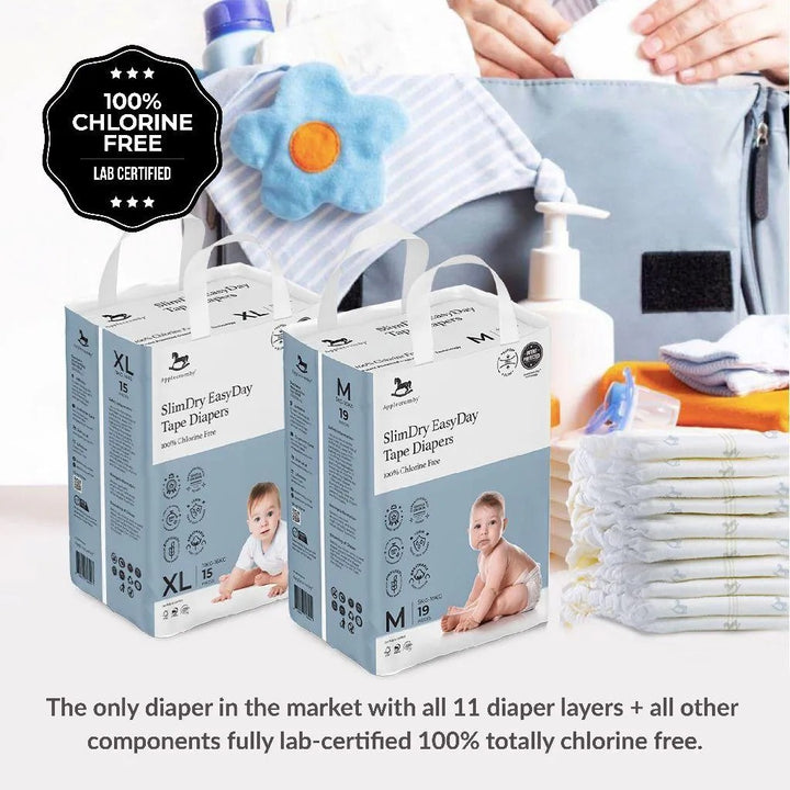 Applecrumby® Slimdry Easyday Pull Up Diapers (4 Mega Packs / 1 Carton)
