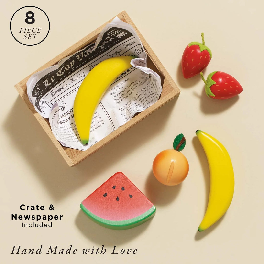 Le Toy Van Smoothie Fruit Wooden Market Crate - 7 Piece