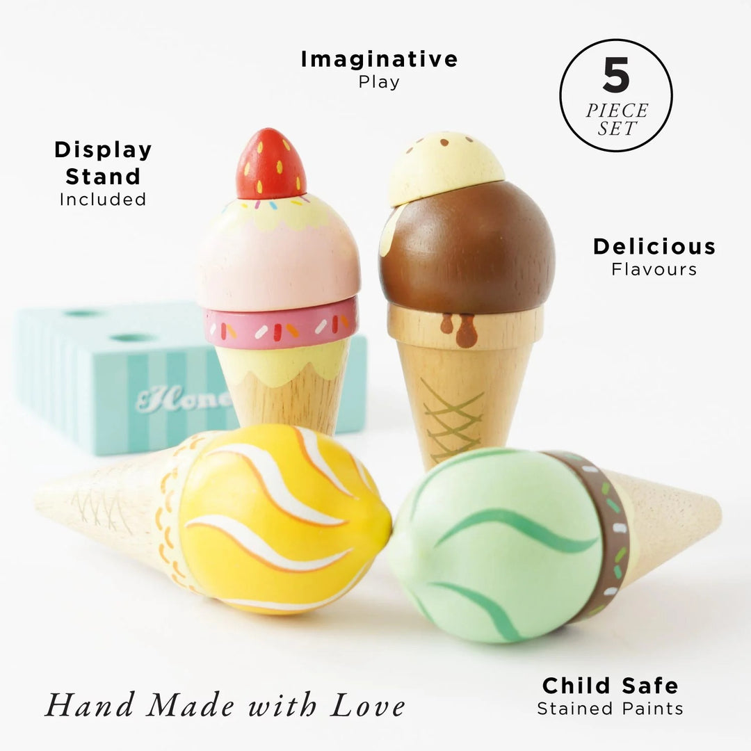 Le Toy Van Wooden Ice Cream Cones Set