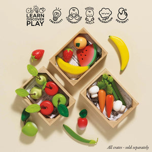 Le Toy Van Harvest Vegetables Wooden Food Crate - 9 Piece