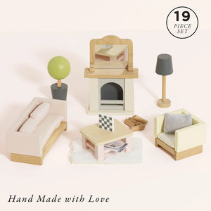 Le Toy Van Wooden Dolls House Living Room - 19 Piece
