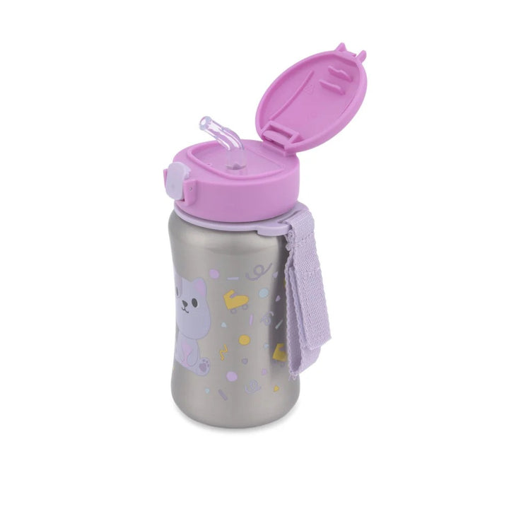 Skip Hop Besties Squad Stainless Steel Straw Bottle Cat