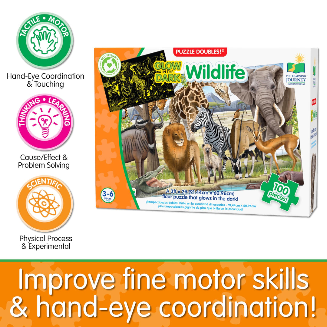 The Learning Journey Puzzle Doubles Glow in the Dark (100Pcs)