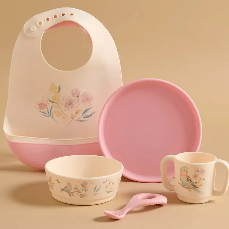 Purebaby Silicone Feeding Bib 2 Pack Organic