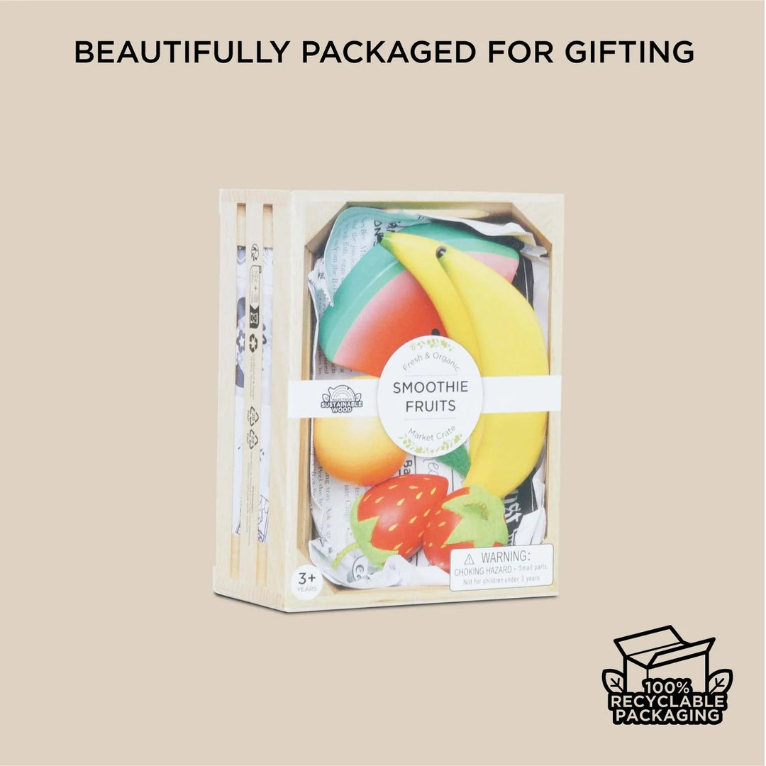 Le Toy Van Smoothie Fruit Wooden Market Crate - 7 Piece