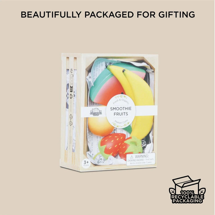 Le Toy Van Smoothie Fruit Wooden Market Crate - 7 Piece