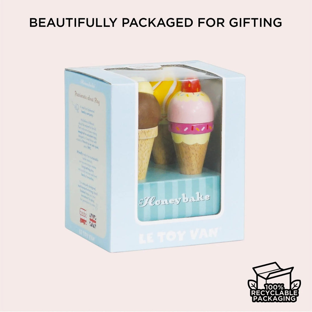Le Toy Van Wooden Ice Cream Cones Set