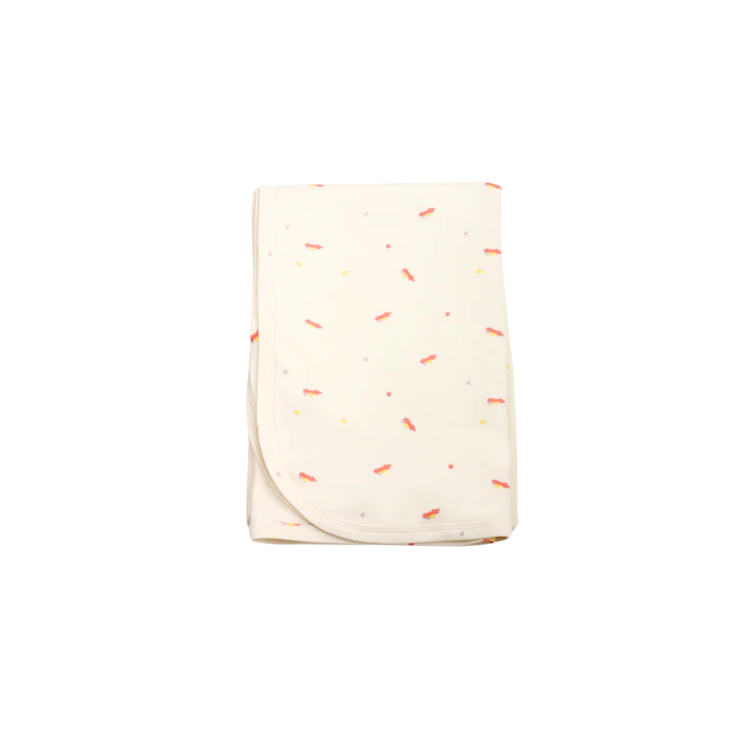 Twinkle Planet Organic Cotton Interlock Swaddle Blanket (Bundle of 2) Sunshine Rainbow & Toy Car