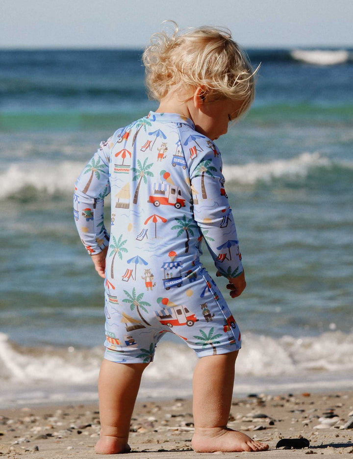 Purebaby Organic Long Sleeve Printed Sunsuit