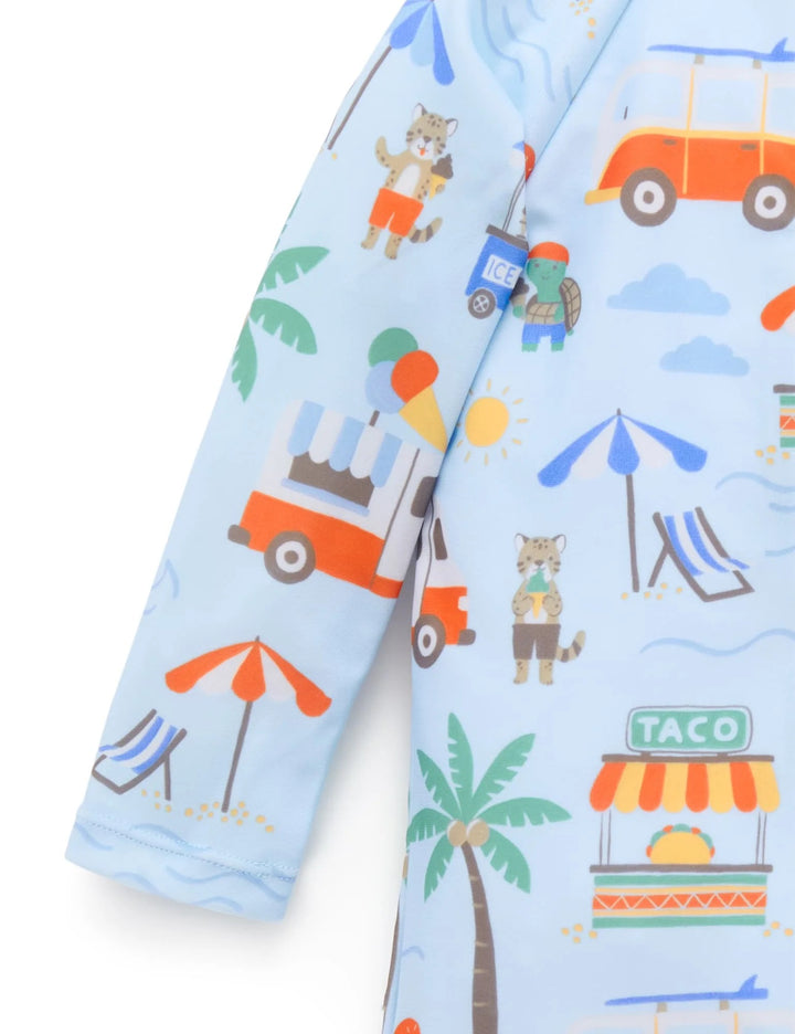 Purebaby Organic Long Sleeve Printed Sunsuit