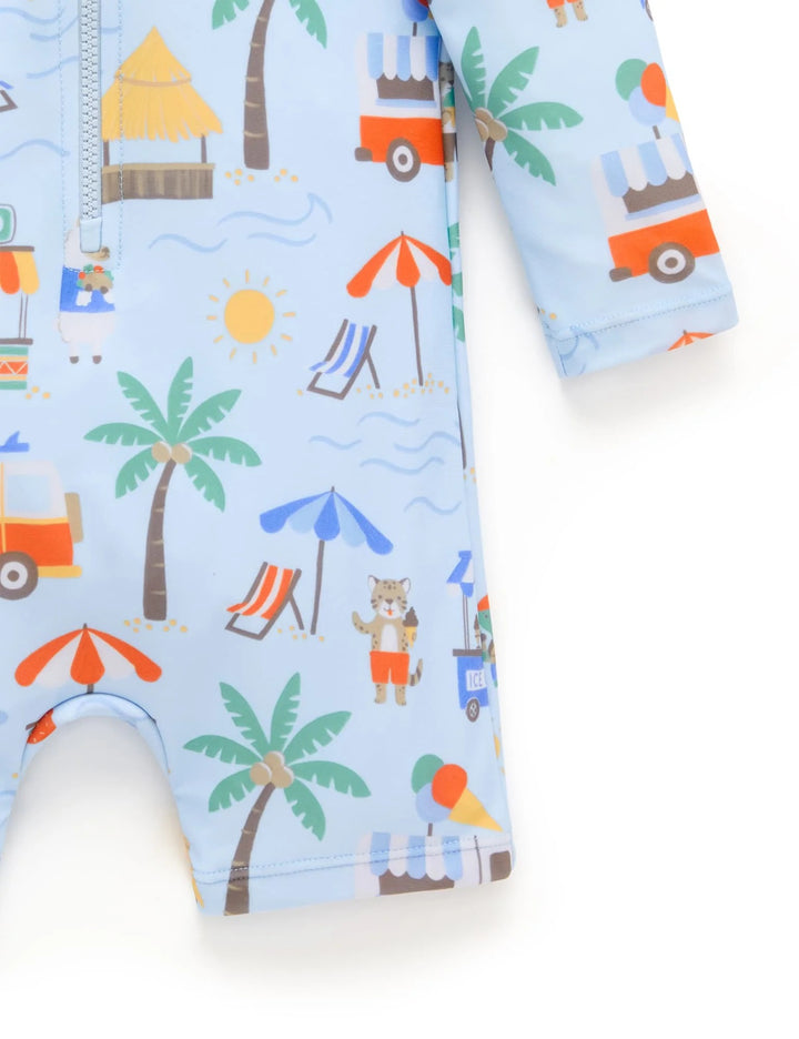 Purebaby Organic Long Sleeve Printed Sunsuit