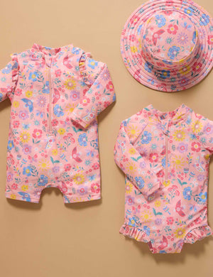 Purebaby Organic Printed Long Sleeve Swimsuit - Pajoro Print