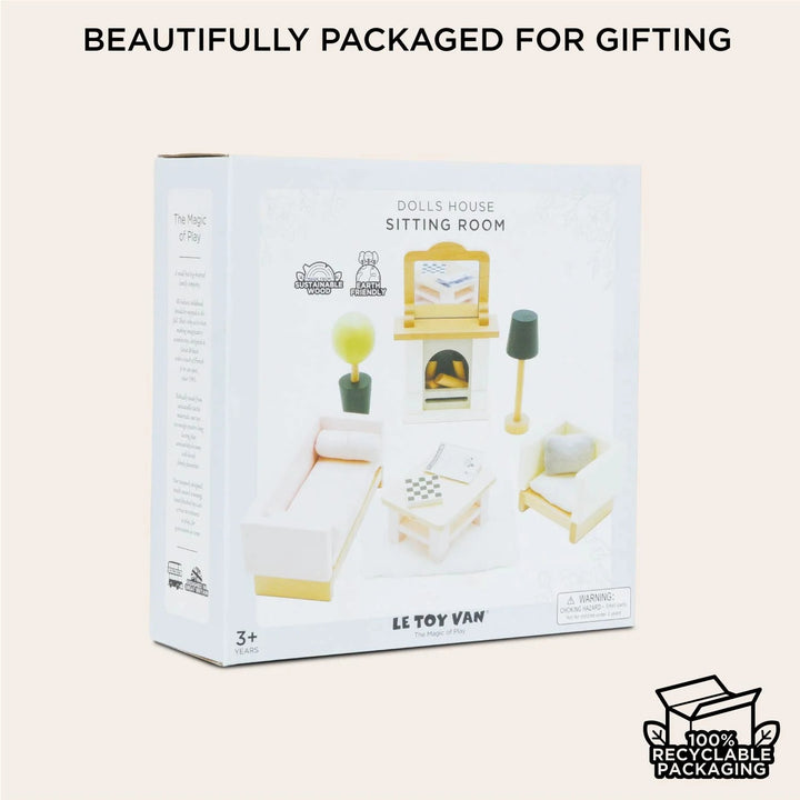 Le Toy Van Wooden Dolls House Living Room - 19 Piece