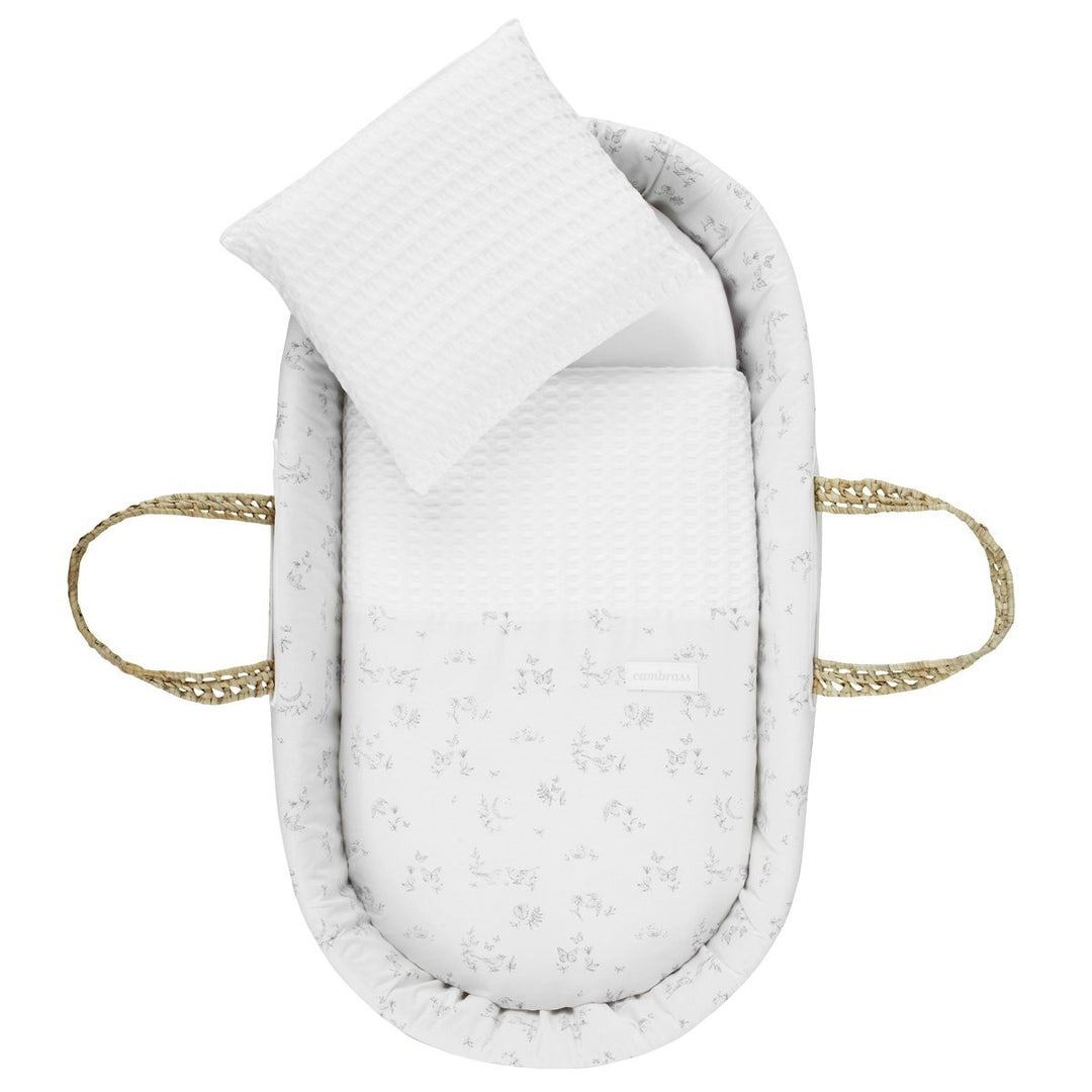 Cambrass Quilted Basket+Stand White Merlo Ecru/White 39x80x61cm