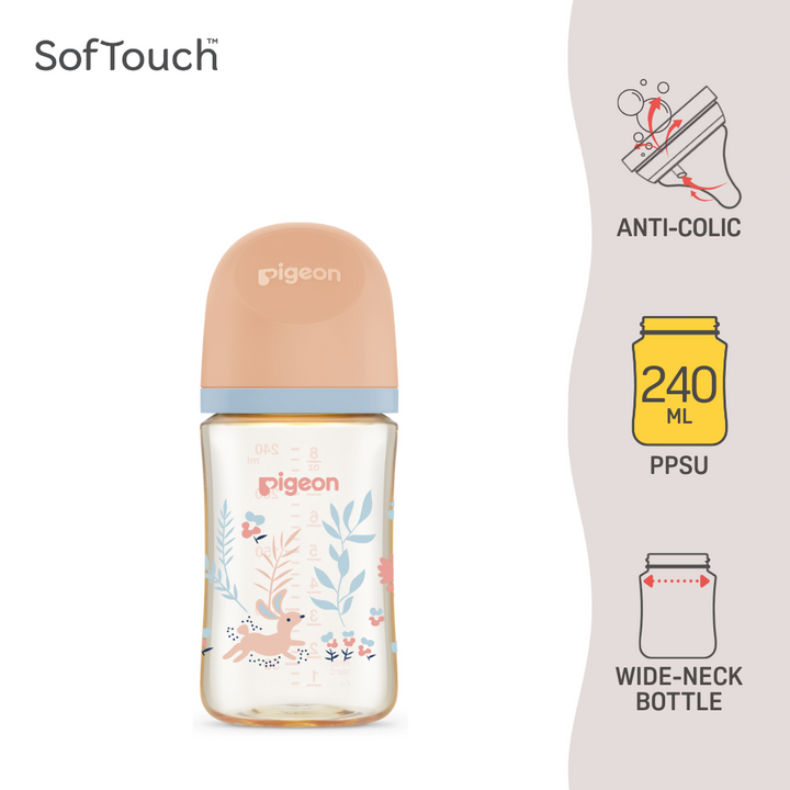 Pigeon SofTouch BPP PPSU Bottle 240ml - Garden Rabbit