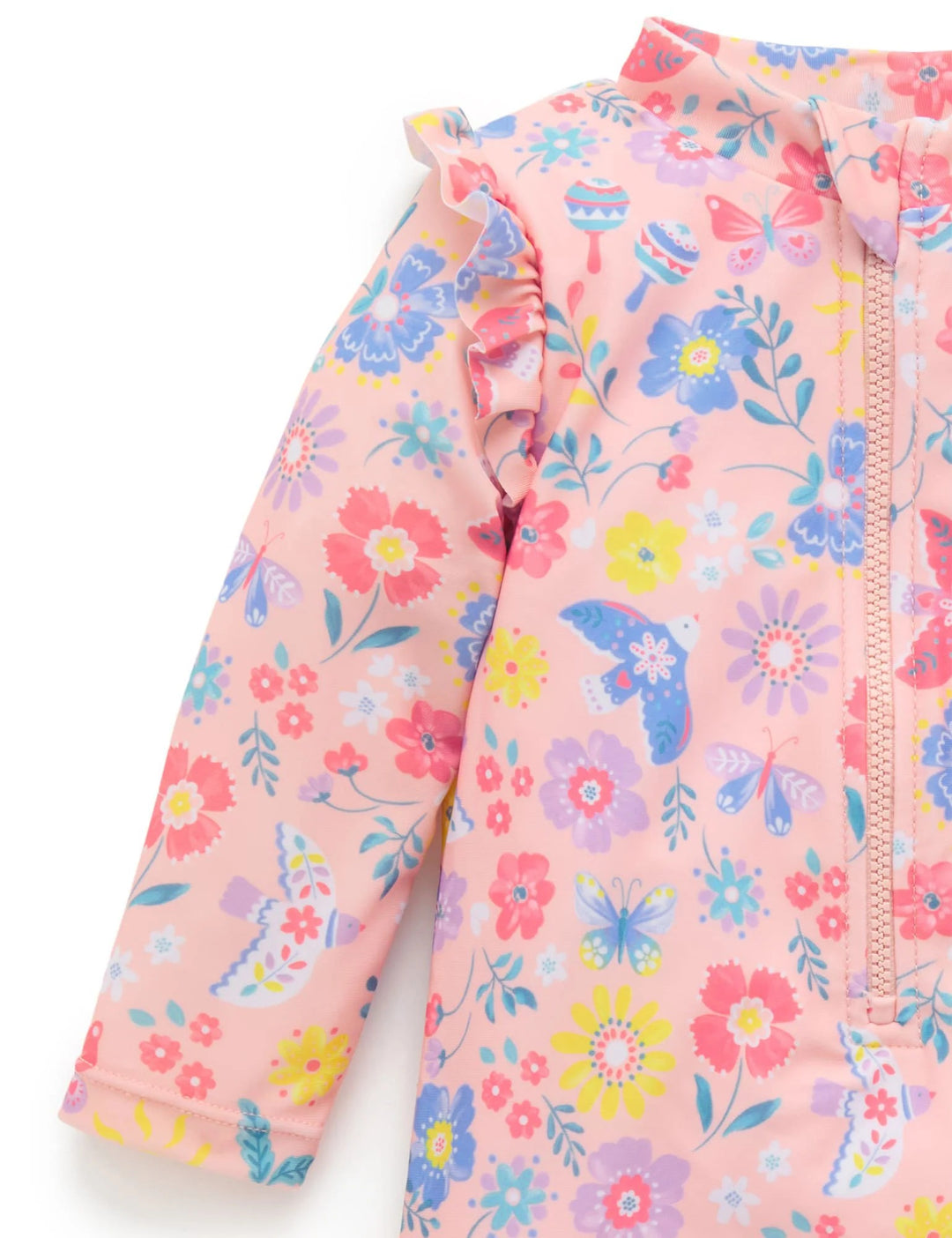 Purebaby Organic Printed Long Sleeve Swimsuit - Pajoro Print