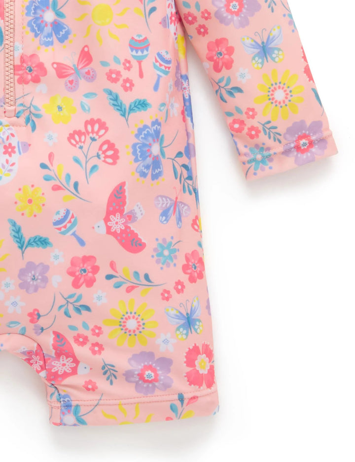 Purebaby Organic Printed Long Sleeve Swimsuit - Pajoro Print