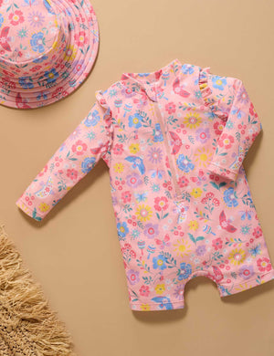 Purebaby Organic Printed Long Sleeve Swimsuit - Pajoro Print