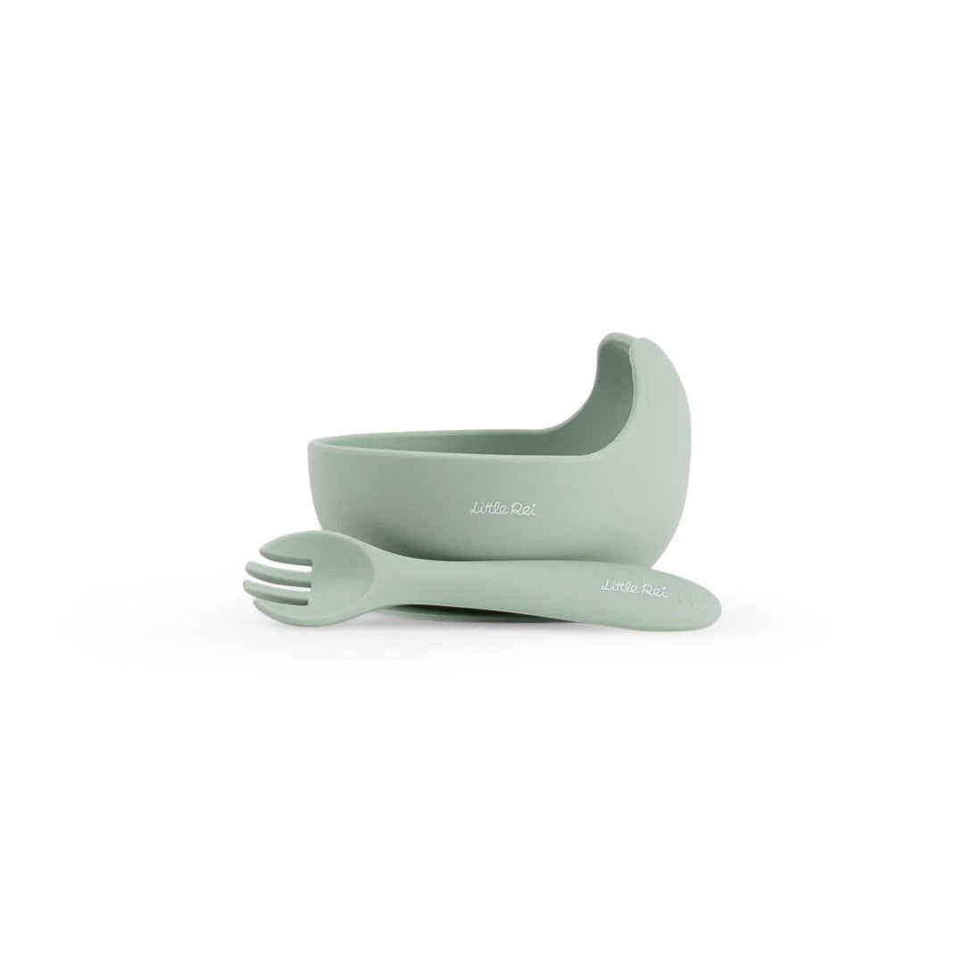 Little Rei Suction Bowl W/Spork - Teal